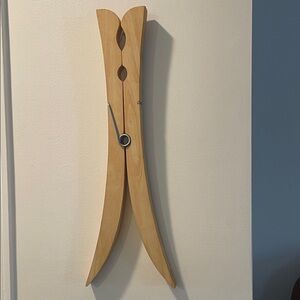 Natural Oversized Wood Clothespin Wall Decor